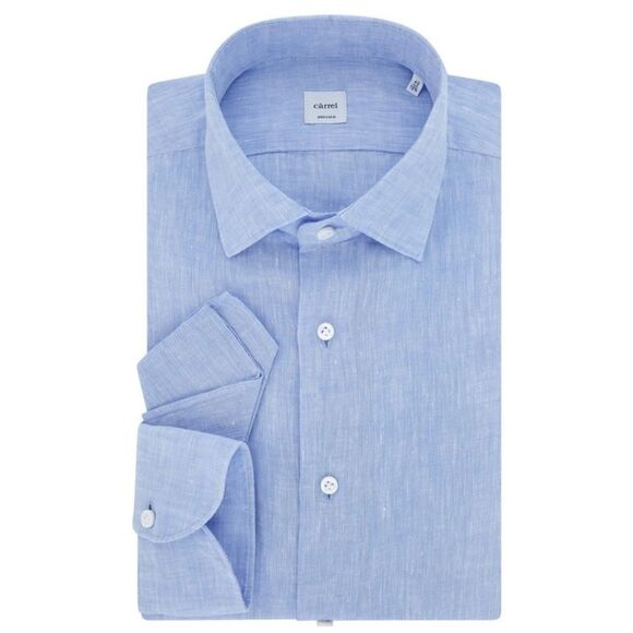 Carrel long sleeve sky blue washed linen - Picture 1 of 11